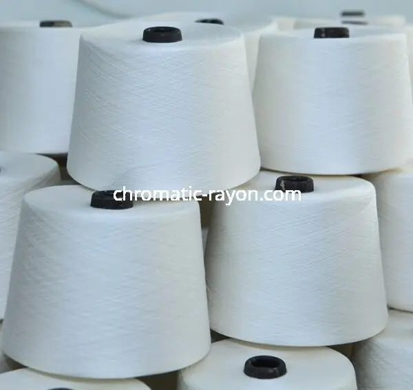 viscose spun yarn 100 percent spun viscose yarn cones in white Ne 20 2